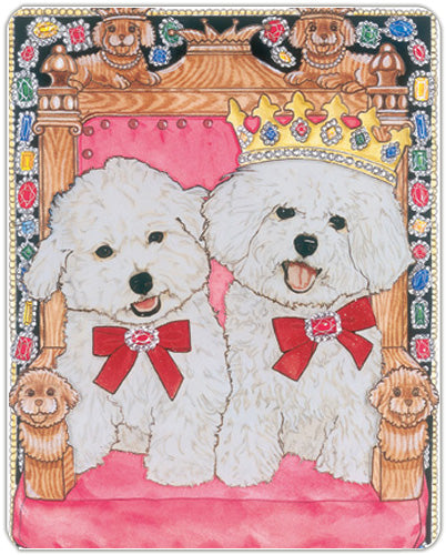 Bichon Frise Cutting Board Tempered Glass, Pet Placemat, 11.5" x 15.5" - Pipsqueakproductions