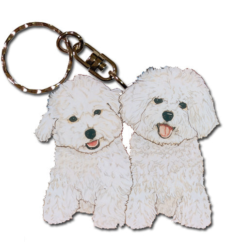 Bichon Frisé Keychain Wooden - Pipsqueakproductions