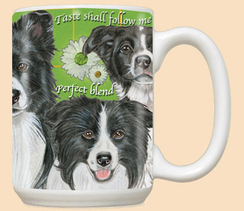Border Collie Ceramic Coffee Mug Tea Cup 15 oz - Pipsqueakproductions