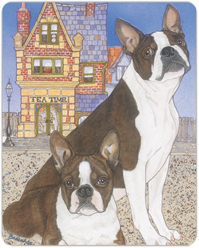 Boston Terrier Cutting Board Tempered Glass, Pet Placemat, 11.5" x 15.5" - Pipsqueakproductions