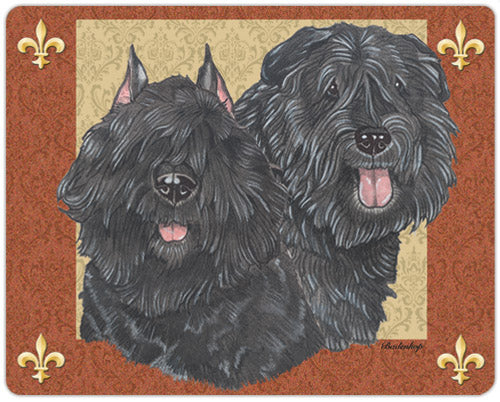 Bouvier Des Flandres Cutting Board Tempered Glass, Pet Placemat, 11.5" x 15.5" - Pipsqueakproductions
