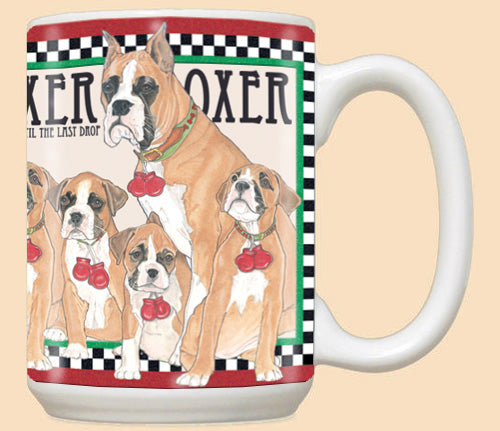 Boxer Dog Ceramic Coffee Mug Tea Cup 15 oz - Pipsqueakproductions