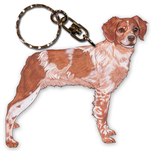 Brittany Spaniel Keychain Wooden - Pipsqueakproductions