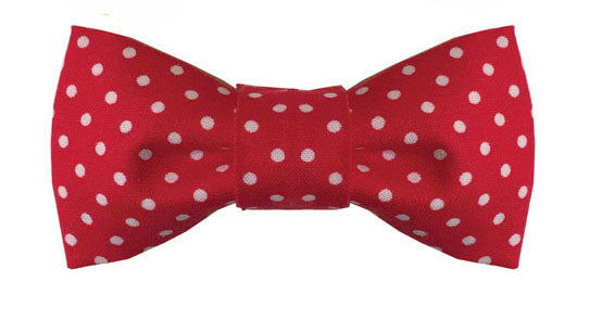 Dog Bow Tie Holiday Red with White Polka Dot - Pipsqueakproductions