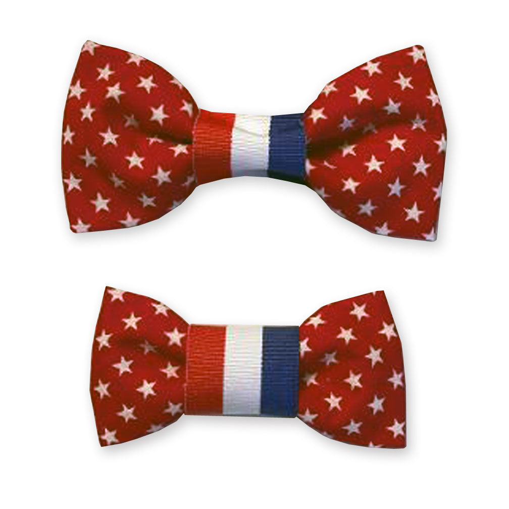 Dog Patriotic Red, White and Blue Bow Tie - Pipsqueakproductions