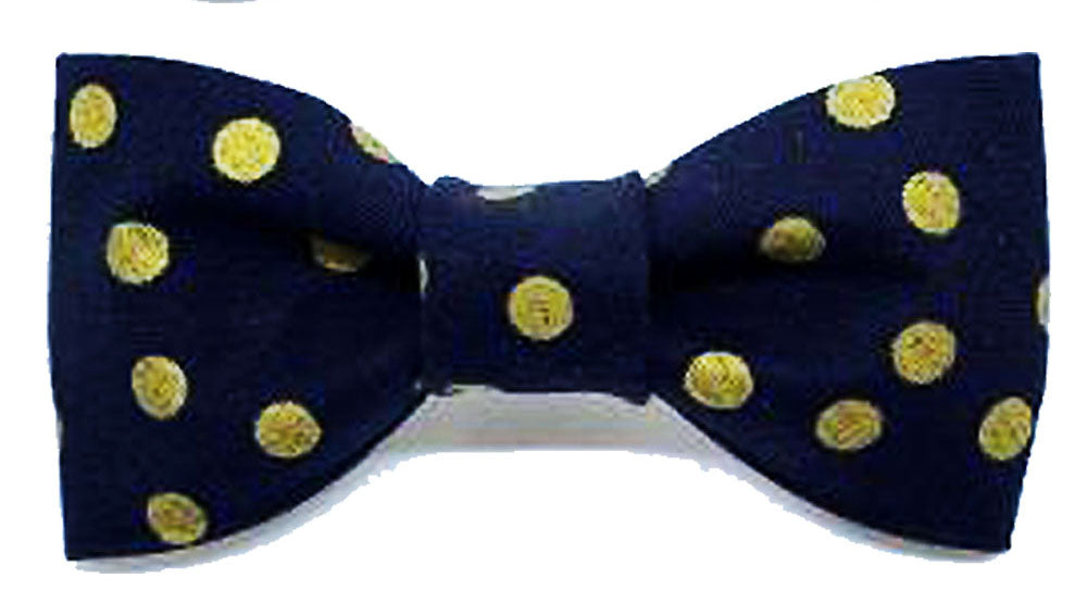 Dog Bow Tie Tuxedo Black with Gold Polka Dots - Pipsqueakproductions
