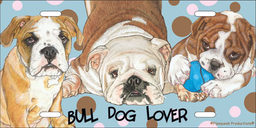 Bulldog License Plate, Car Accessory, Auto Tag, Bedroom Sign, Fun Dog Lover Gift - Pipsqueakproductions
