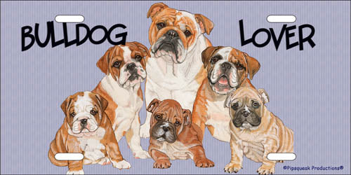 Bulldog License Plate, Car Accessory, Auto Tag, Bedroom Sign, Fun Dog Lover Gift - Pipsqueakproductions