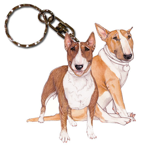 Bull Terrier Keychain Wooden - Pipsqueakproductions