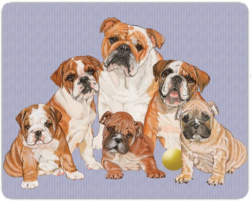 Bulldog Cutting Board Tempered Glass, Pet Placemat, 11.5" x 15.5" - Pipsqueakproductions