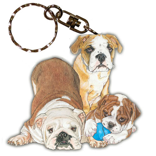 Bulldog Keychain Wooden - Pipsqueakproductions