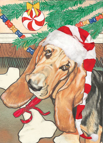 Basset Hound Christmas Cards Set of 10 cards & 10 envelopes - Pipsqueakproductions