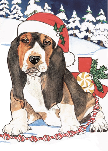 Basset Hound Christmas Cards Set of 10 cards & 10 envelopes - Pipsqueakproductions