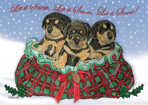 Rottweiler Christmas Cards Set of 10 cards & 10 envelopes - Pipsqueakproductions