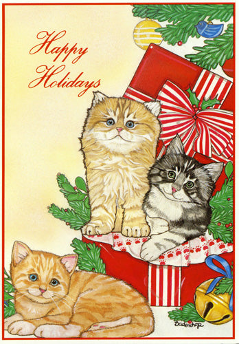Cat Christmas Cards Set of 10 cards & 10 envelopes - Pipsqueakproductions