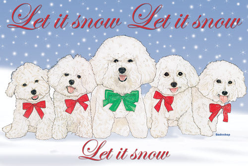 Bichon Frise Christmas Cards Set of 10 cards & 10 envelopes - Pipsqueakproductions
