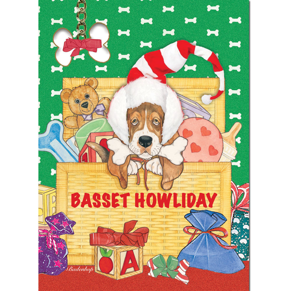 Basset Hound Christmas Cards Set of 10 cards & 10 envelopes - Pipsqueakproductions