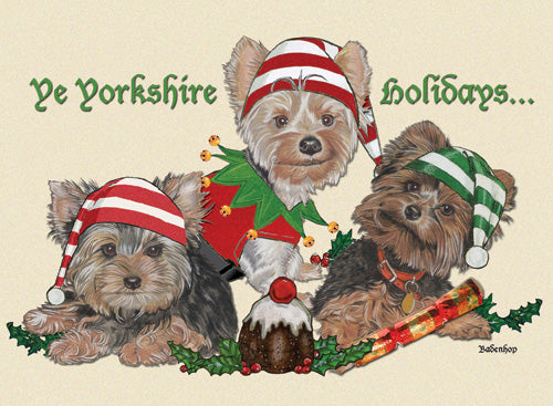Yorkie Yorkshire Terrier Christmas Cards Set of 10 cards & 10 envelopes - Pipsqueakproductions