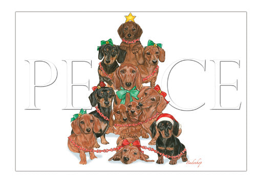Dachshund Christmas Cards Set of 10 cards & 10 envelopes - Pipsqueakproductions
