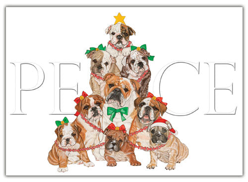 Bulldog Christmas Cards Set of 10 cards & 10 envelopes - Pipsqueakproductions