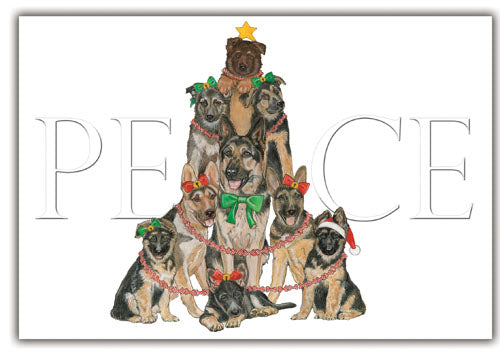 German Shepherd Christmas Cards Set of 10 cards & 10 envelopes - Pipsqueakproductions