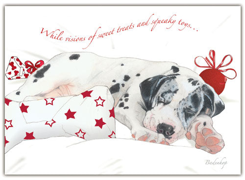 Great Dane Christmas Cards Set of 10 cards & 10 envelopes - Pipsqueakproductions