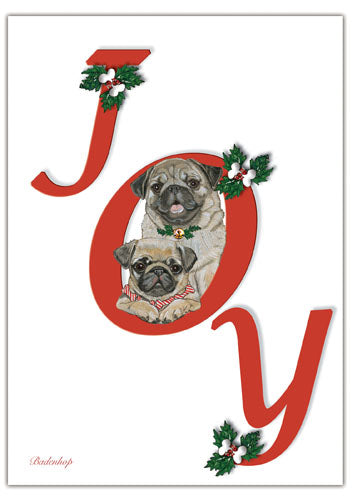Pug Christmas Cards Set of 10 cards & 10 envelopes - Pipsqueakproductions