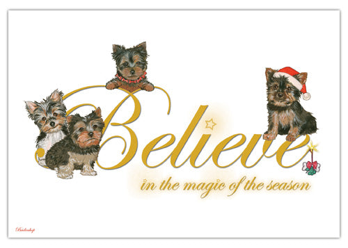 Yorkie Yorkshire Terrier Christmas Cards Set of 10 cards & 10 envelopes - Pipsqueakproductions