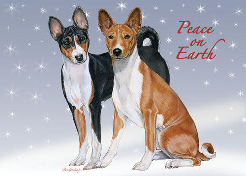 Basenji Christmas Cards Set of 10 cards & 10 envelopes - Pipsqueakproductions