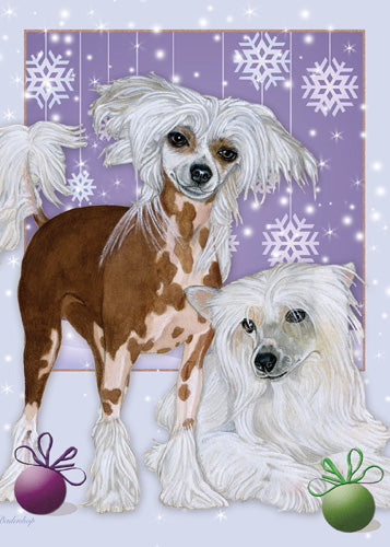 Chinese Crested Christmas Cards Set of 10 cards & 10 envelopes - Pipsqueakproductions