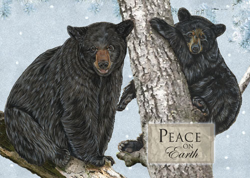 Black Bear Christmas Cards Set of 10 cards & 10 envelopes - Pipsqueakproductions