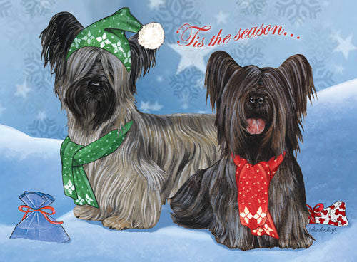 Skye Terrier Christmas Cards Set of 10 cards & 10 envelopes - Pipsqueakproductions