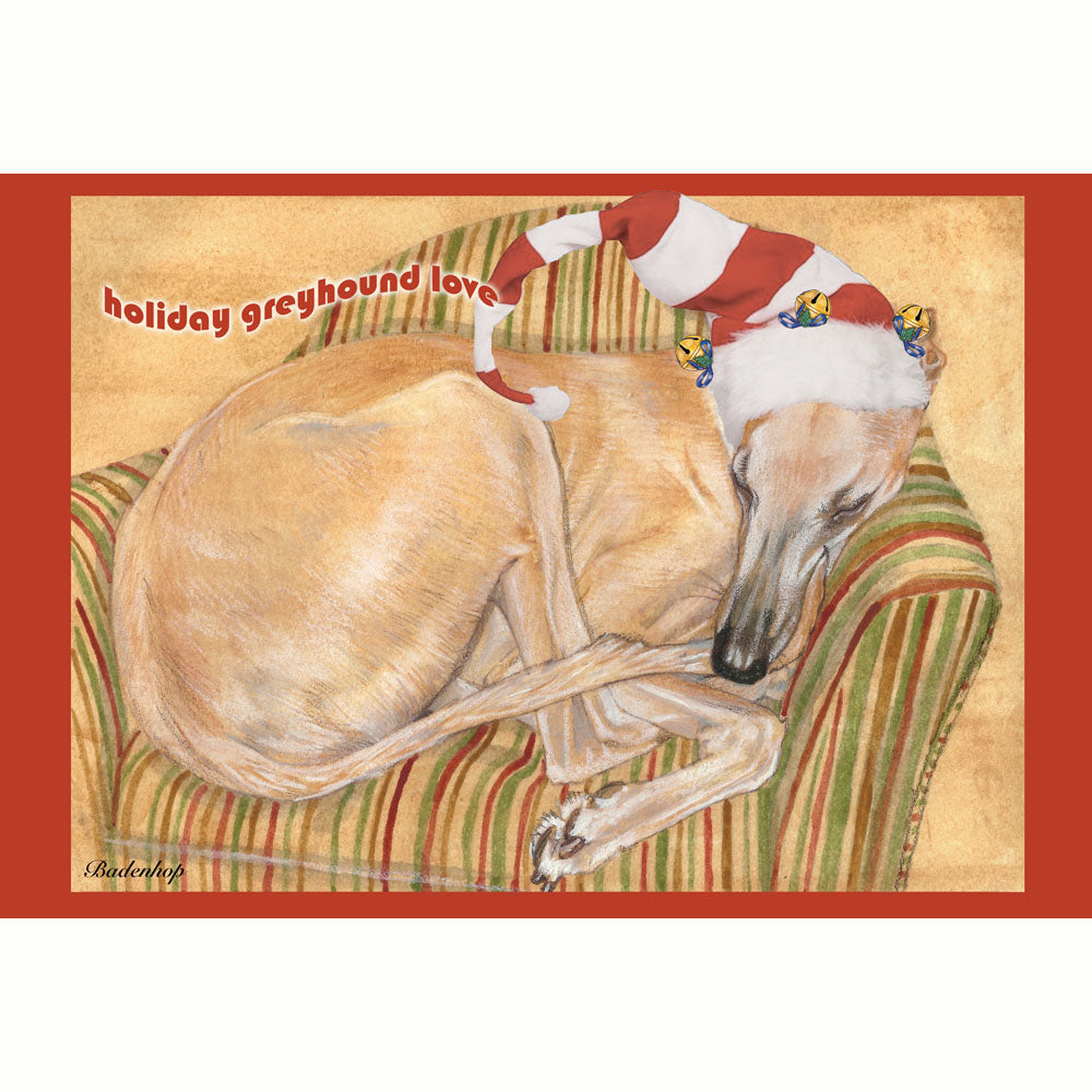 Greyhound Fawn Christmas Cards Set of 10 cards & 10 envelopes - Pipsqueakproductions