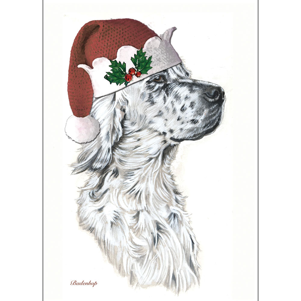 English Setter White with Black Setter Christmas Cards Set of 10 cards & 10 envelopes - Pipsqueakproductions