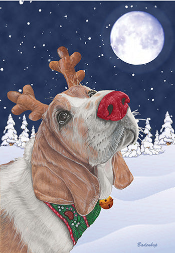 Basset Hound Magical Christmas Cards Set of 10 cards and 10 envelopes