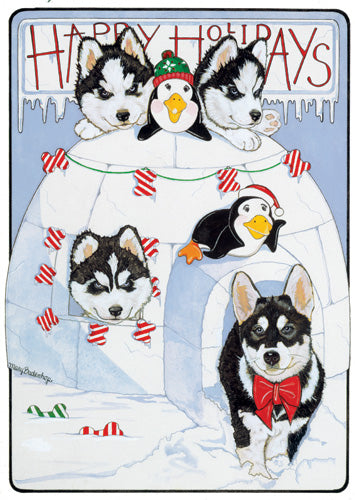 Siberian Husky Christmas Cards Set of 10 cards & 10 envelopes - Pipsqueakproductions
