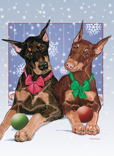 Doberman Pincher Christmas Cards Set of 10 cards & 10 envelopes - Pipsqueakproductions
