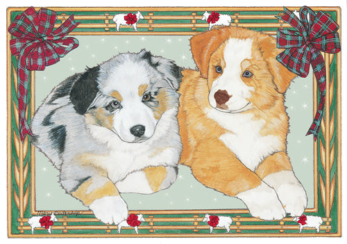 Australian Shepherd Aussie Christmas Cards Set of 10 cards & 10 envelopes - Pipsqueakproductions