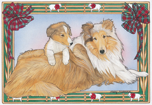 Collie Christmas Cards Set of 10 cards & 10 envelopes - Pipsqueakproductions