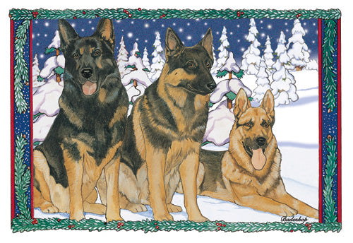 German Shepherd Christmas Cards Set of 10 cards & 10 envelopes - Pipsqueakproductions