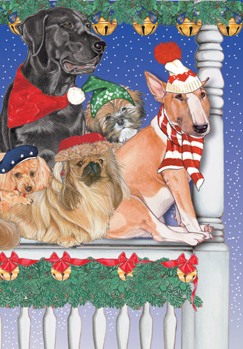 Dog Group Canine Cheer Christmas Cards Set of 10 cards & 10 envelopes - Pipsqueakproductions