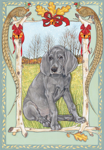 Weimaraner Christmas Cards Set of 10 cards & 10 envelopes - Pipsqueakproductions