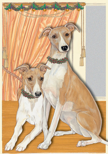 Whippet Christmas Cards Set of 10 cards & 10 envelopes - Pipsqueakproductions
