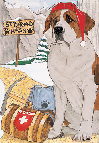 Saint Bernard Christmas Cards Set of 10 cards & 10 envelopes - Pipsqueakproductions