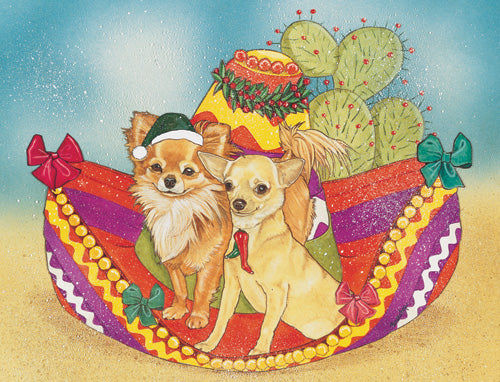 Chihuahua Christmas Cards Set of 10 cards & 10 envelopes - Pipsqueakproductions