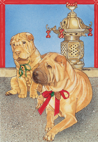 Shar Pei Christmas Cards Set of 10 cards & 10 envelopes - Pipsqueakproductions