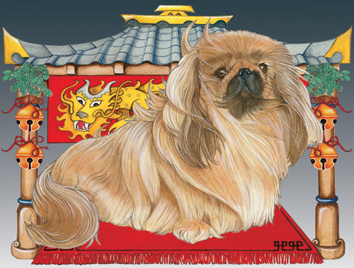 Pekingese Christmas Cards Set of 10 cards & 10 envelopes - Pipsqueakproductions