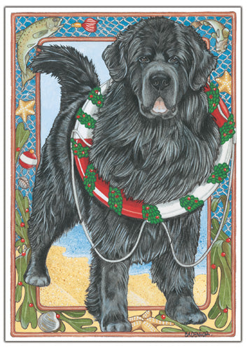 Newfoundland Newfie Christmas Cards Set of 10 cards & 10 envelopes - Pipsqueakproductions