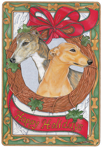 Greyhound Christmas Cards Set of 10 cards & 10 envelopes - Pipsqueakproductions