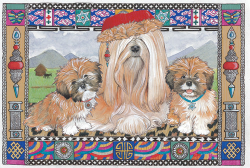 Lhasa Apso Christmas Cards Set of 10 cards & 10 envelopes - Pipsqueakproductions